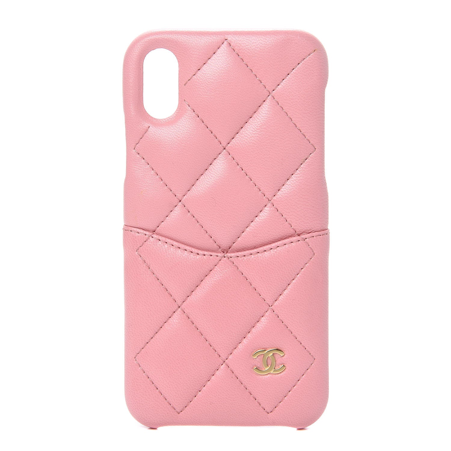 Chanel Lambskin Quilted iPhone X Coco Tech Case Pink 1 of 6