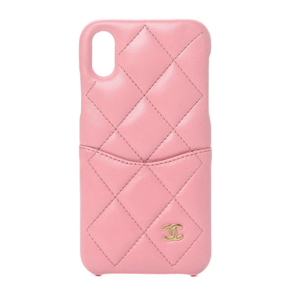 Chanel Lambskin Quilted iPhone X Coco Tech Case Pink 1 of 6