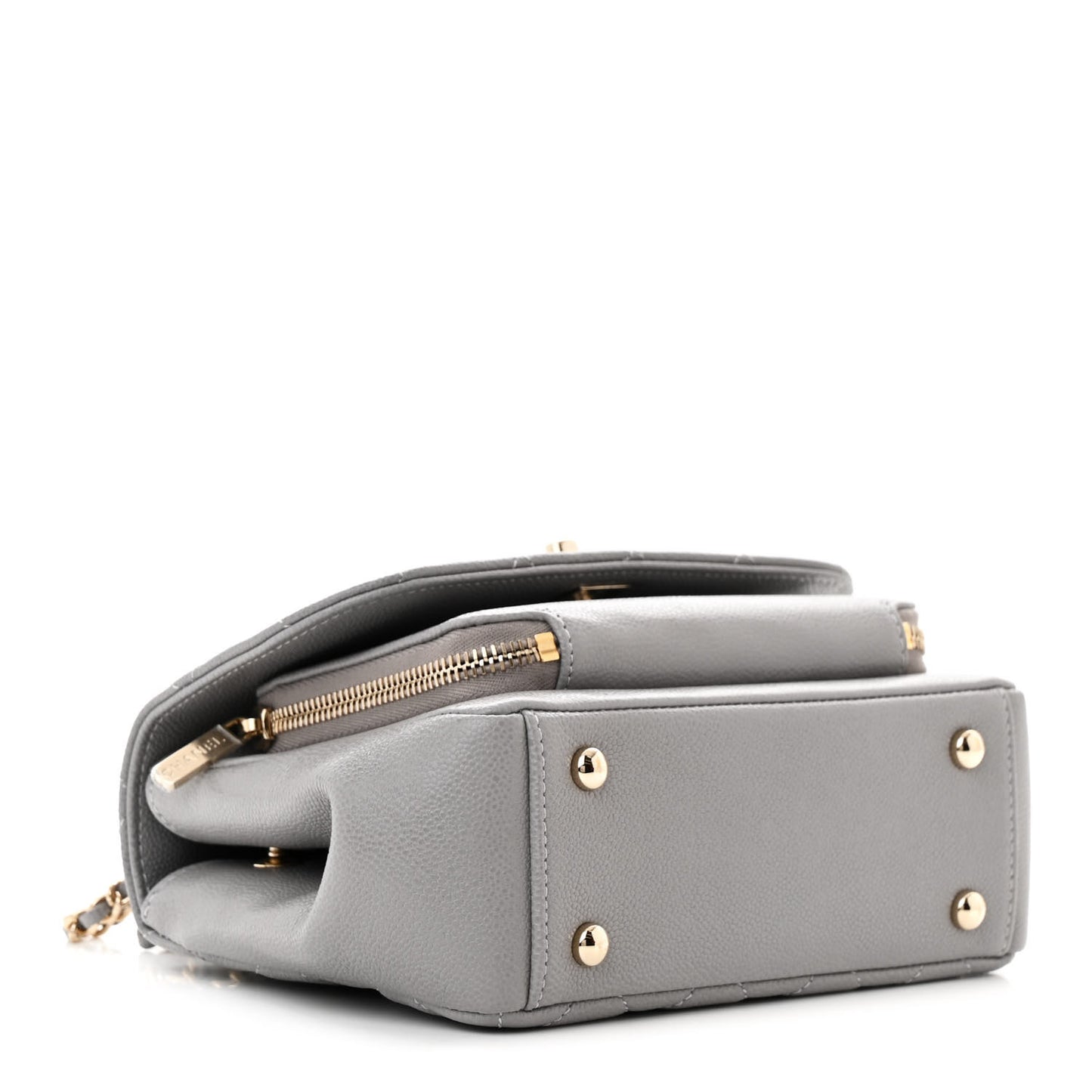 Caviar Quilted Small Business Affinity Flap Grey