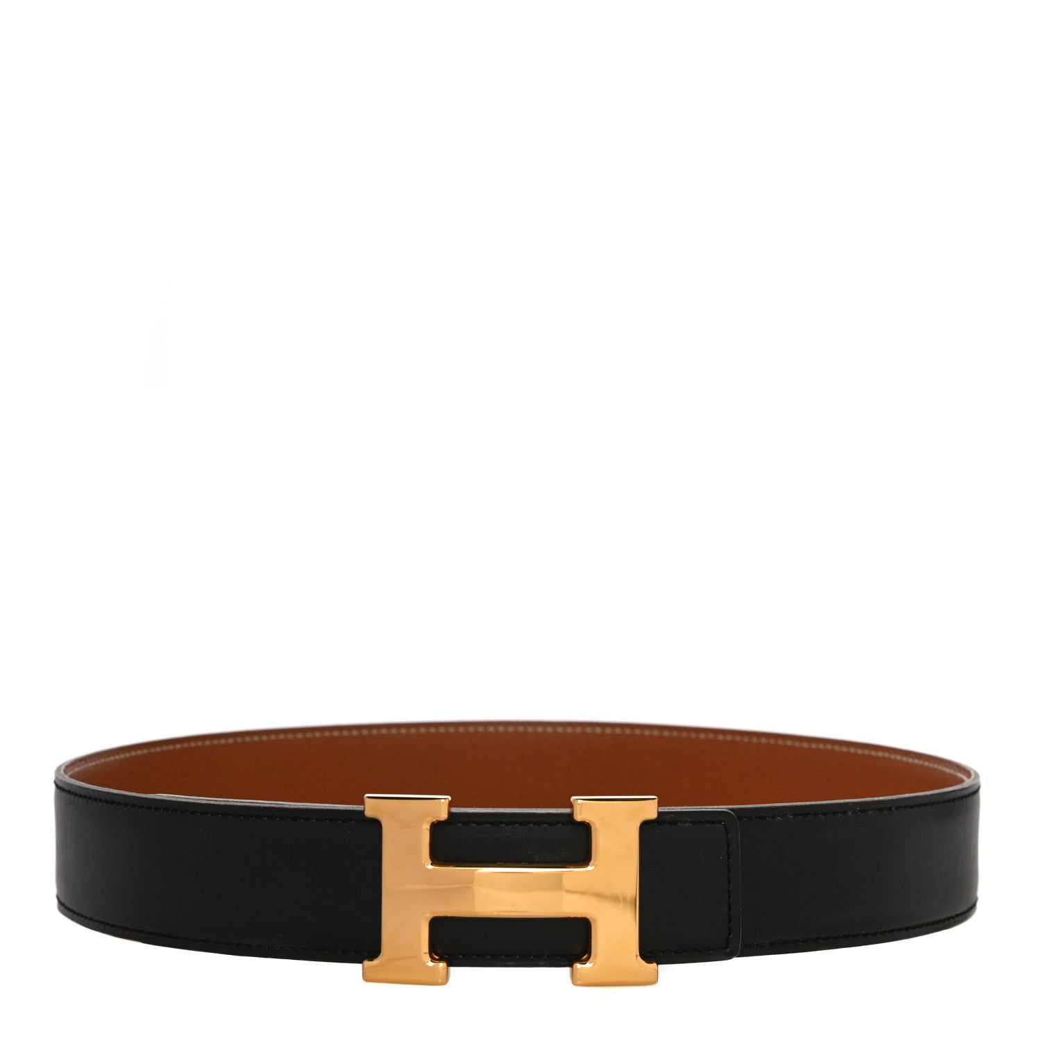 Hermes Swift Epsom 32mm H Belt 70 Black Gold 1 of 10