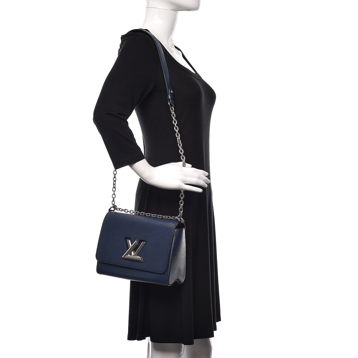 Louis Vuitton Epi Twist Shoulder Bag MM Indigo 2 of 11