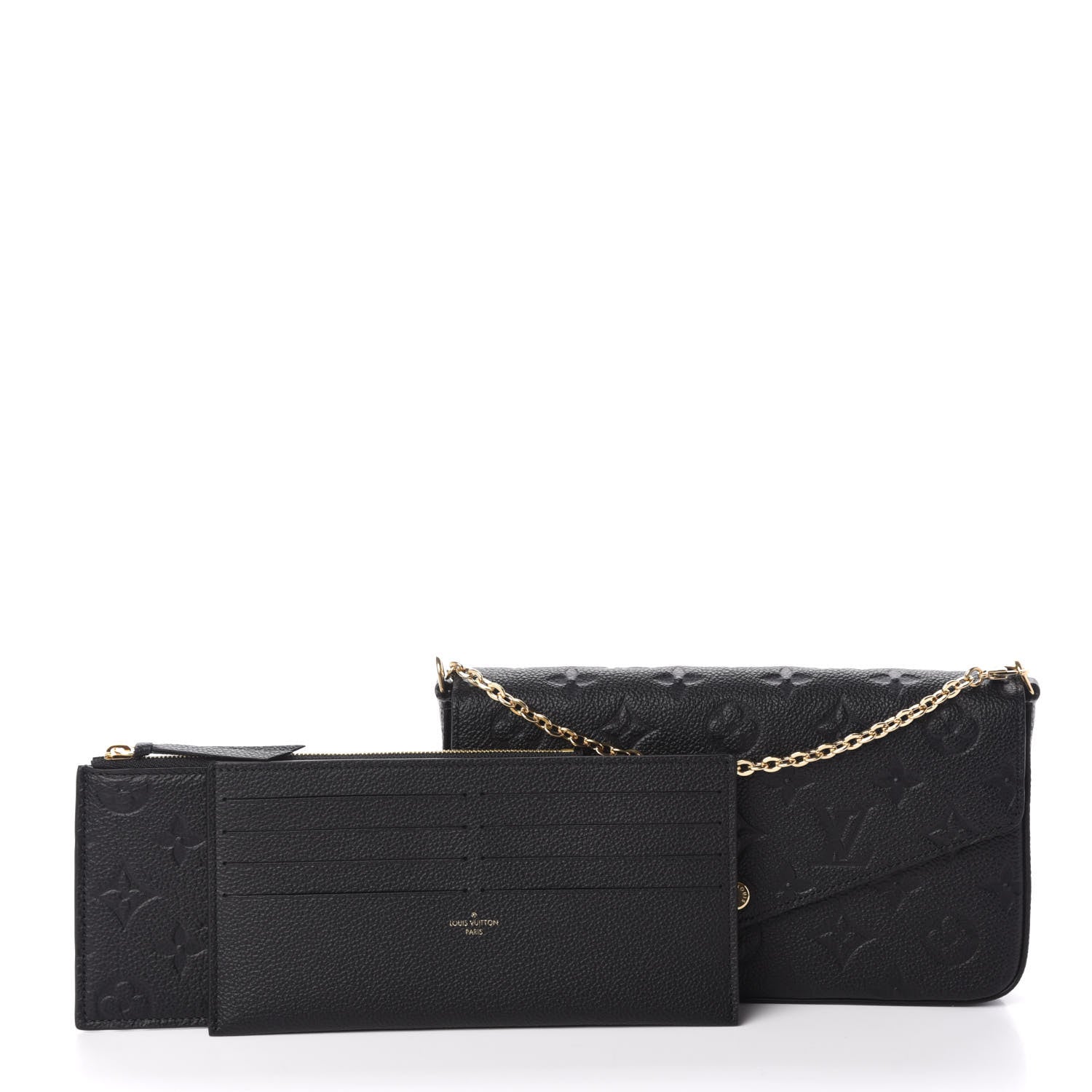 Louis Vuitton Empreinte Pochette Felicie Chain Wallet Black 3 of 9