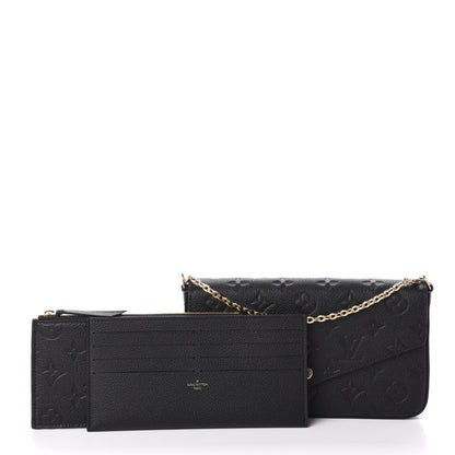Louis Vuitton Empreinte Pochette Felicie Chain Wallet Black 3 of 9