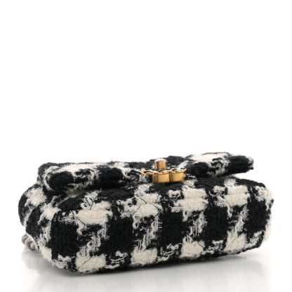 Chanel Tweed Quilted Chanel 19 Waist Bag Black Ecru White 4 of 11