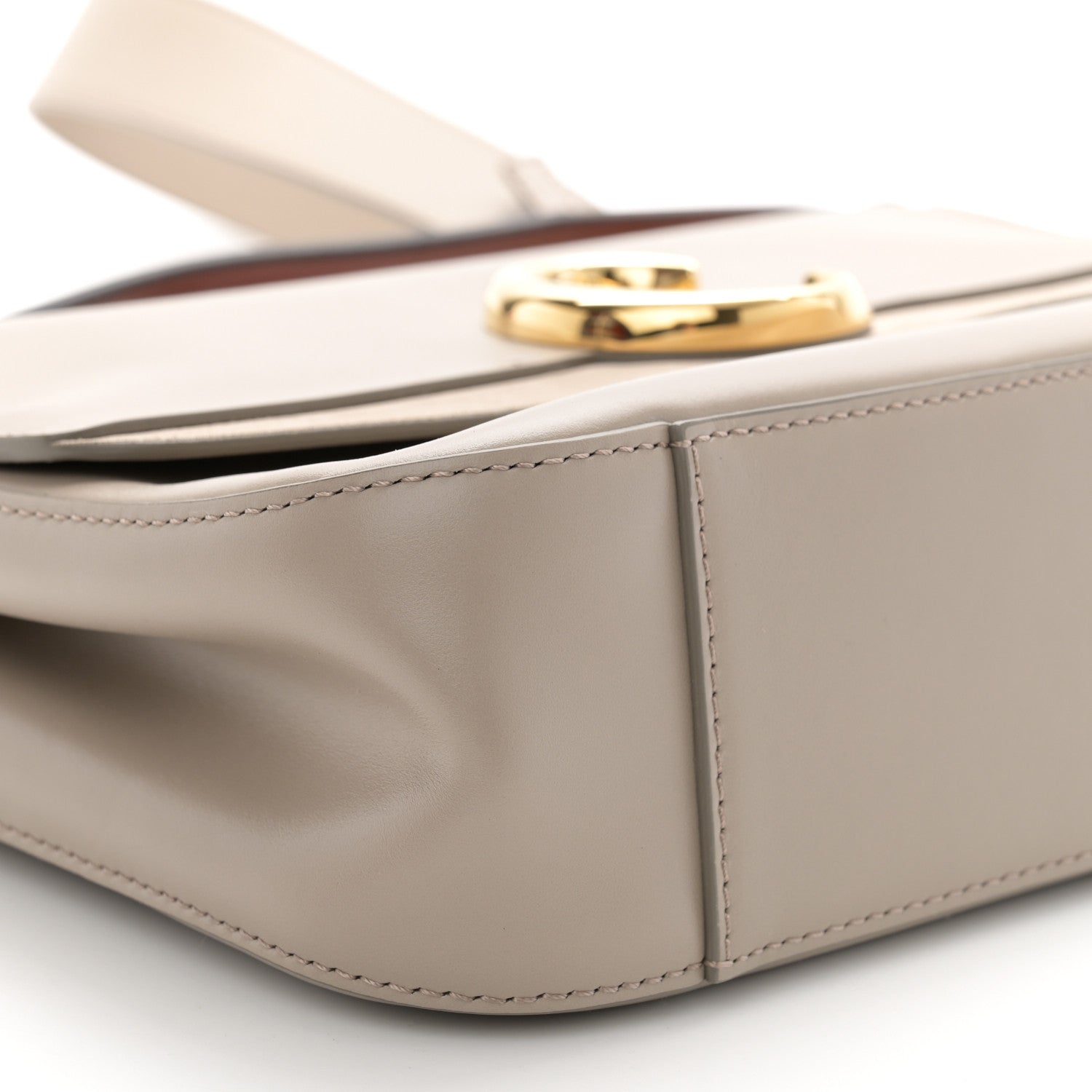 Chloe Shiny Calfskin Suede Small C Double Carry Bag Motty Grey 9 of 13