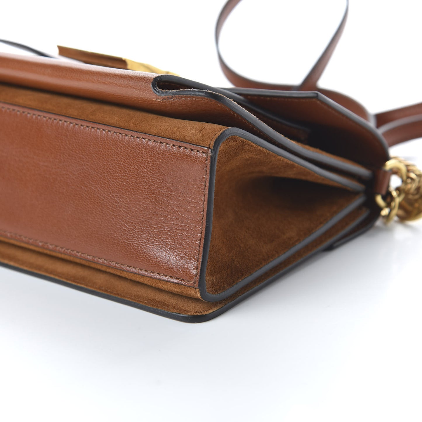 Goatskin Suede Small GV3 Shoulder Bag Amber Mastic