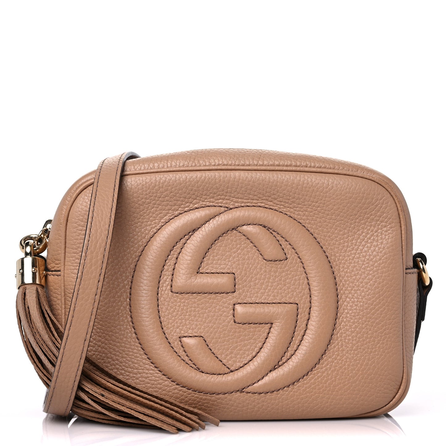 Pebbled Calfskin Small Soho Disco Bag Rose Beige