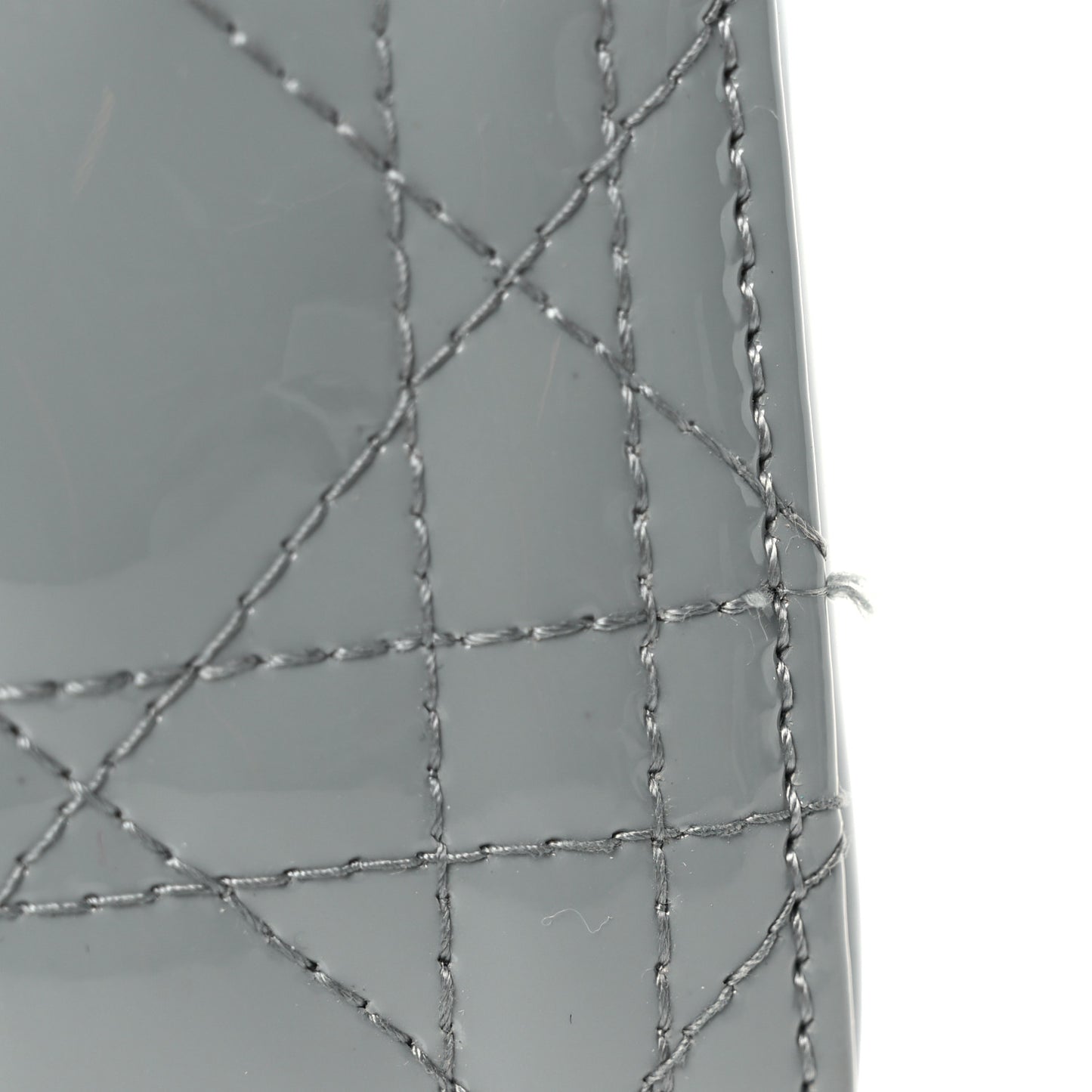 Patent Cannage Medium Lady Dior Grey