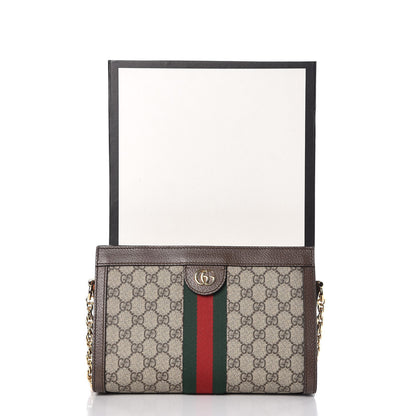 Gucci GG Supreme Monogram Web Small Ophidia Chain Shoulder Bag Brown 11 of 11