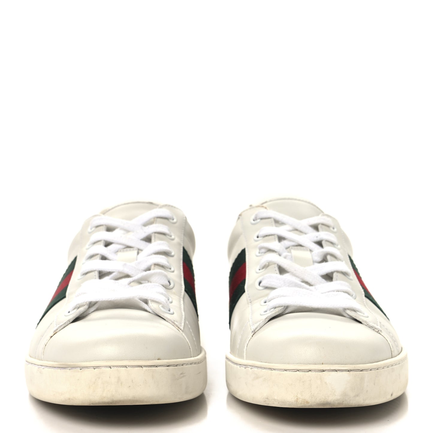 Calfskin Crocodile Web Mens Ace Sneakers 10 White Green