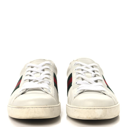 Gucci Calfskin Crocodile Web Mens Ace Sneakers 10 White Green 3 of 11