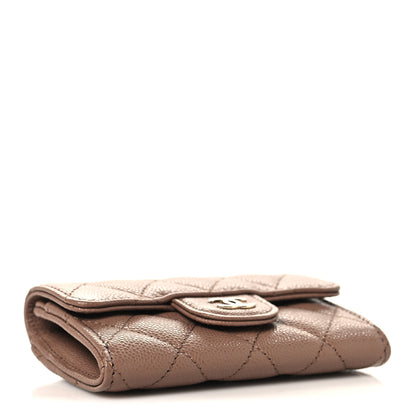 Chanel Caviar Quilted Flap Card Holder Wallet Light Brown 4 of 8