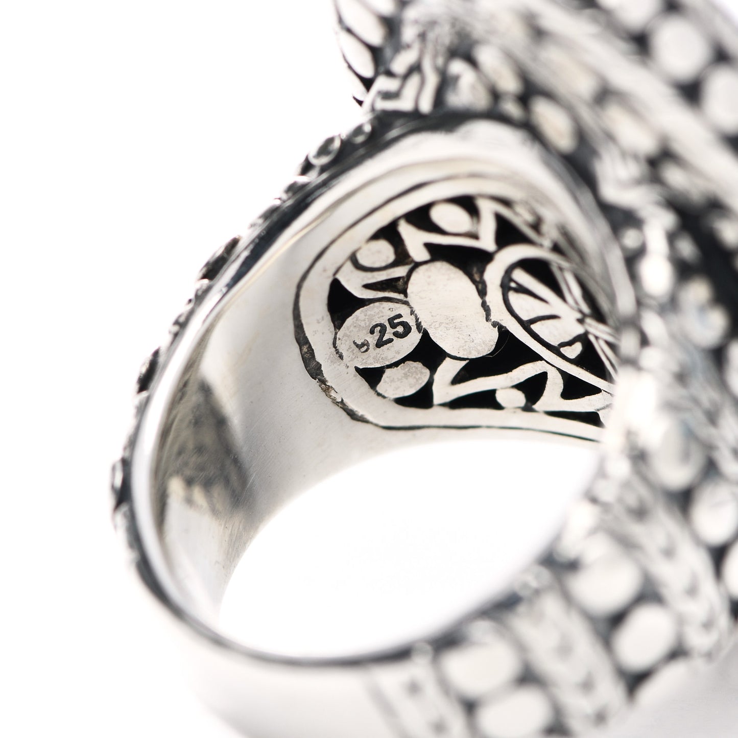 Sterling Silver Dot Oval Ring 54 7