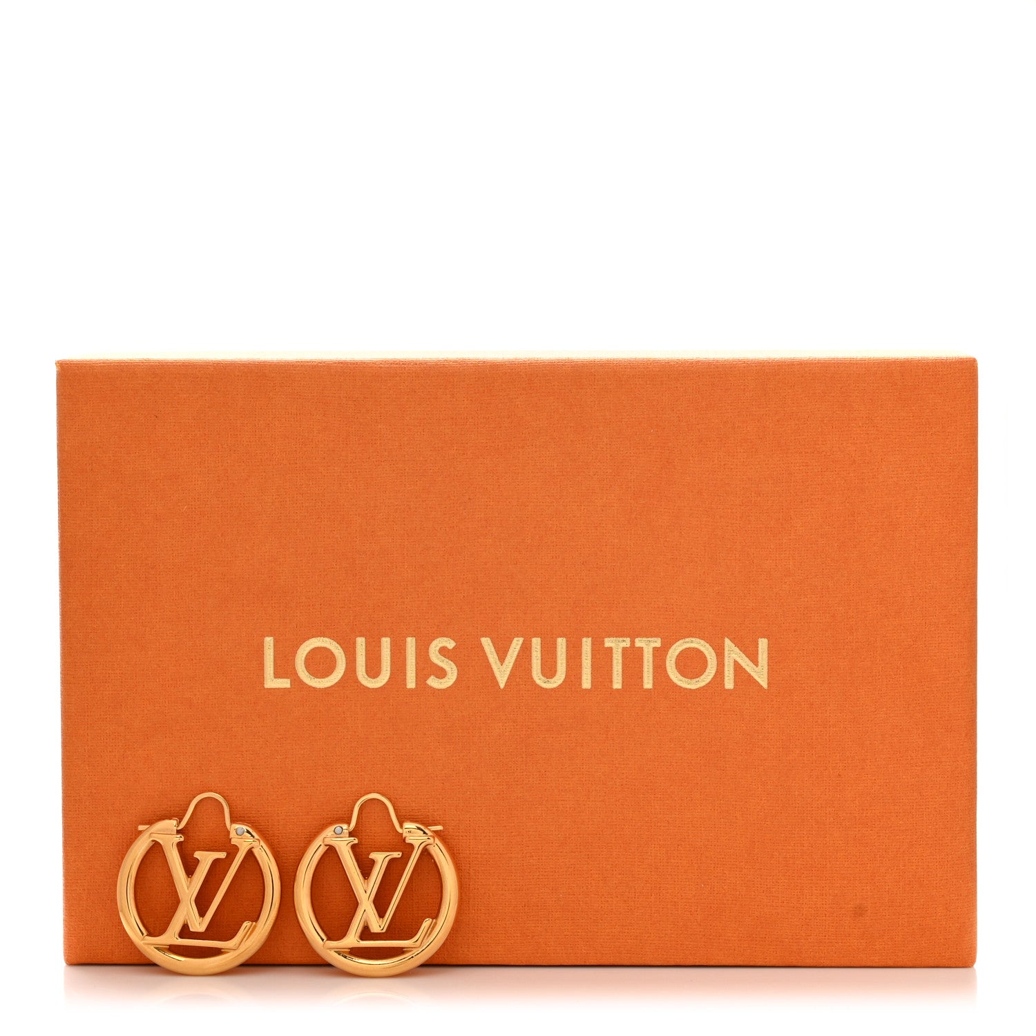 Louis Vuitton Metal Small Louise Hoop Earrings Gold 5 of 5