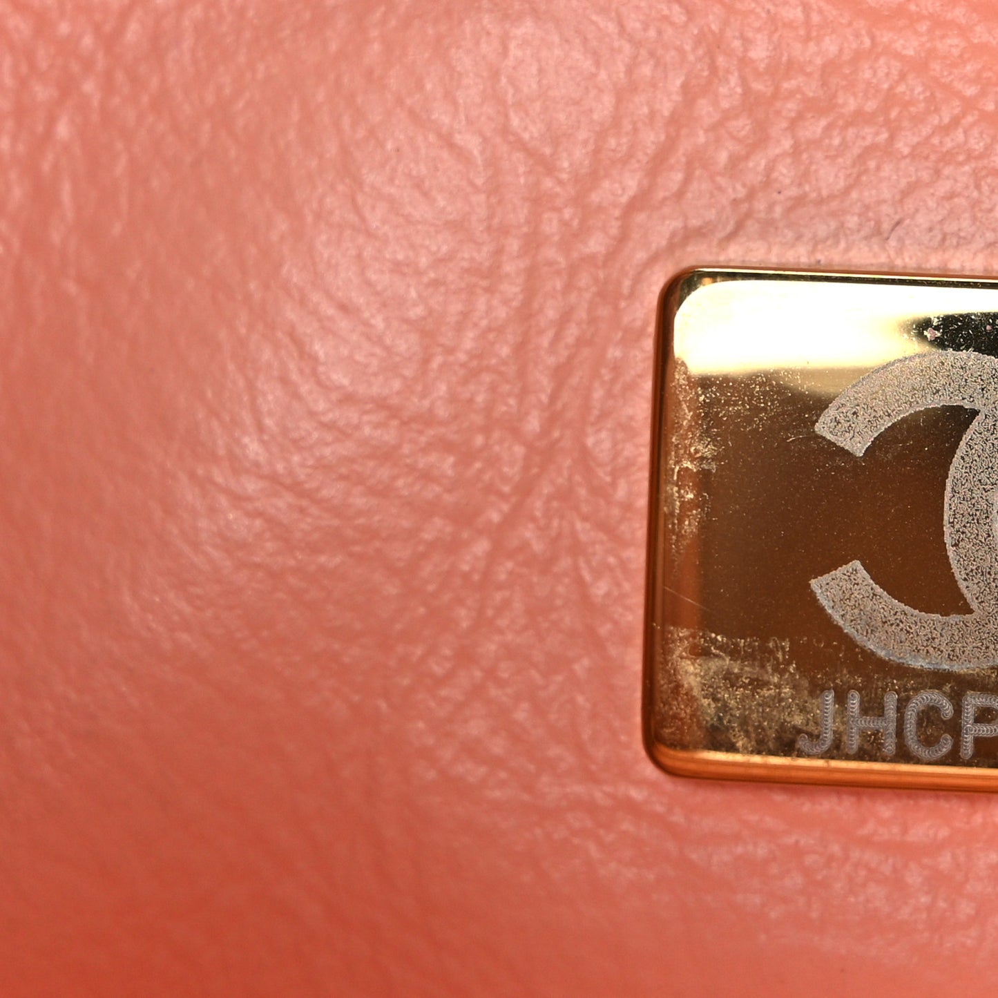 Lambskin Quilted Mini Pearl Crush Flap Light Orange