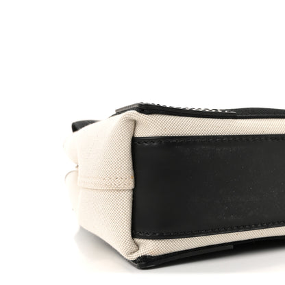 Balenciaga Cotton Canvas Calfskin Navy Cabas XS Natural Black 9 of 10