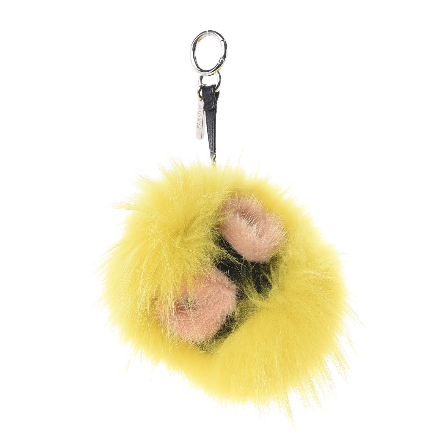 Fendi Fox Mink Rabbit Fur Vitello Dolce Flashy Monster Bag Bug Charm Giallo Fluo Multicolor 1 of 4
