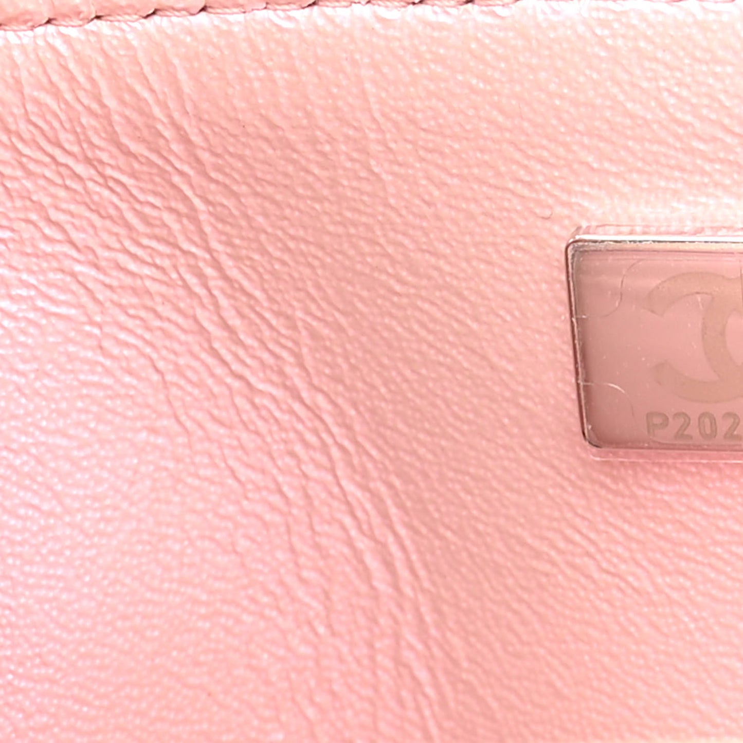 Iridescent Calfskin Quilted Mini Rectangular Flap Pink