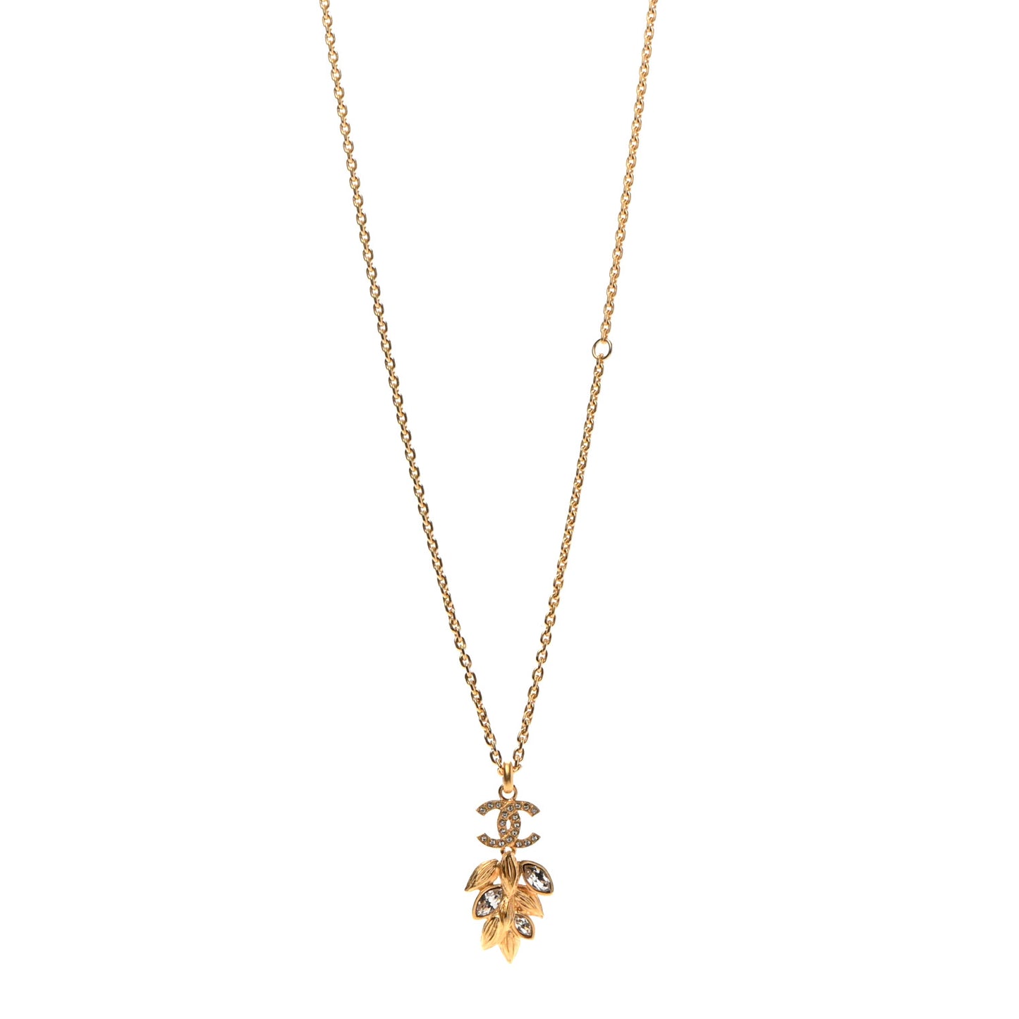 Crystal Sparkling Wheat CC Necklace Gold