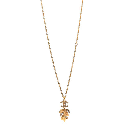 Chanel Crystal Sparkling Wheat CC Necklace Gold 1 of 5
