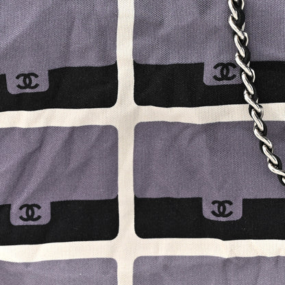Chanel Jersey Fabric Quilted Foldable Tote With Chain Black Multicolor 12 of 18