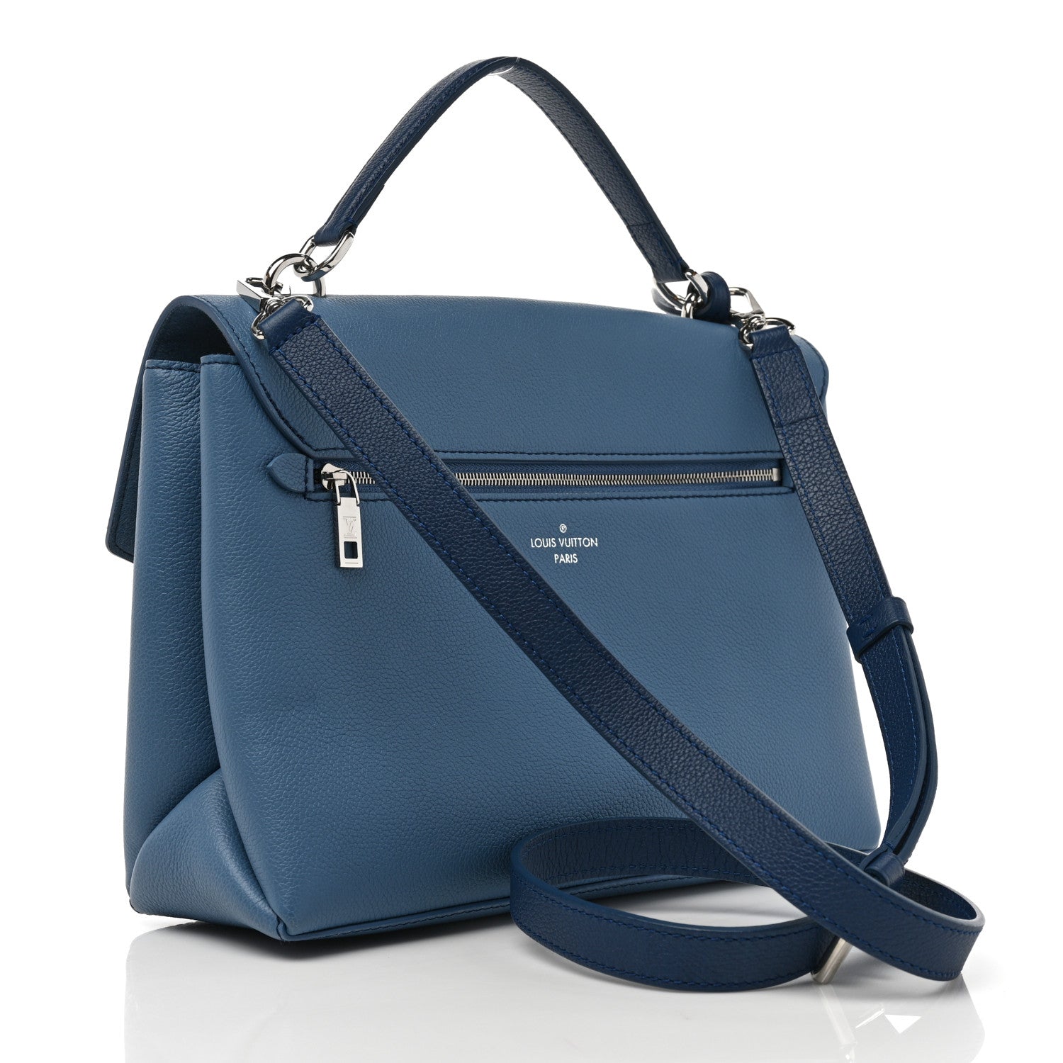Louis Vuitton Soft Calfskin My Lockme Top Handle Blue Jean Creme 3 of 8