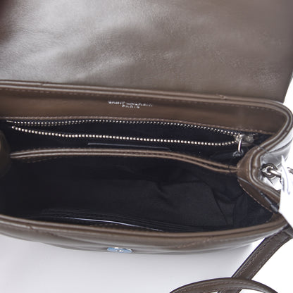 Saint Laurent Calfskin Y Quilted Monogram Toy Loulou Crossbody Bag Faggio 5 of 10