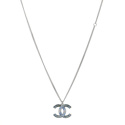Chanel Crystal Baguette CC Necklace Blue 1 of 4