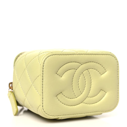 Chanel Lambskin Quilted CC Mini Vanity Case With Chain Light Green 4 of 10