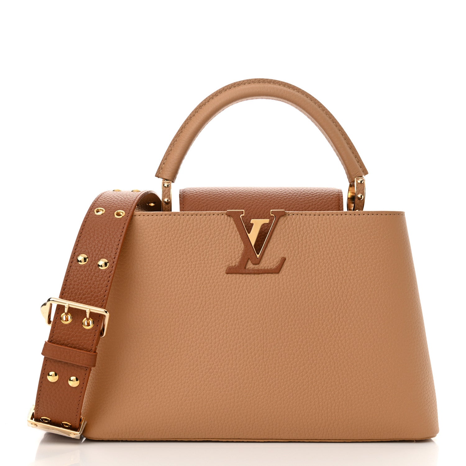 Louis Vuitton Taurillon Capucines MM Arizona Cognac 1 of 11