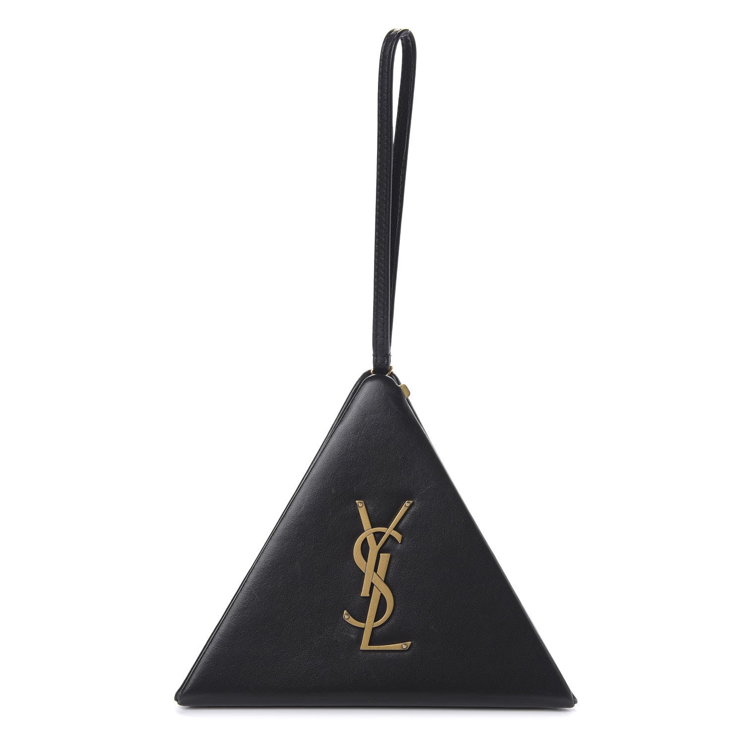 Saint Laurent Lambskin Pyramid Clutch Black 1 of 10