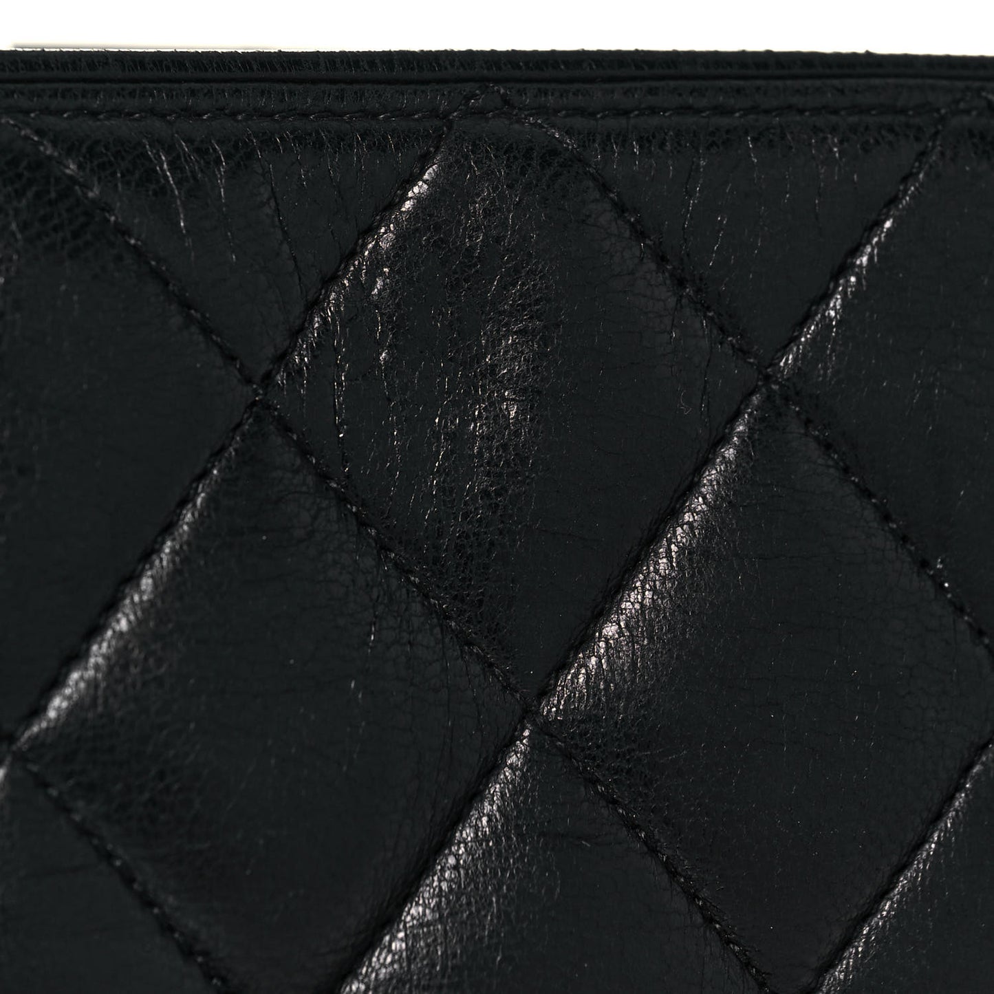 Lambskin Quilted Shopping Tote Black