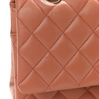 Chanel Lambskin Quilted Medium Double Flap Coral 9 of 10