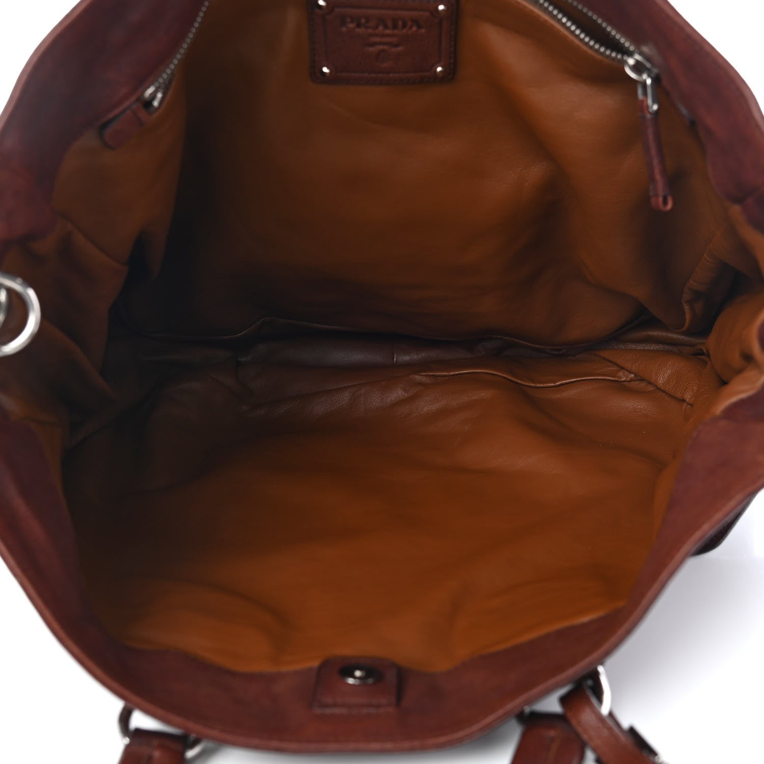 Prada Vitello Daino Zip Tote Tabacco 2 of 9