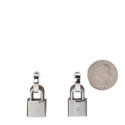 Hermes Palladium Swift O'Kelly Earrings Etoupe 2 of 8