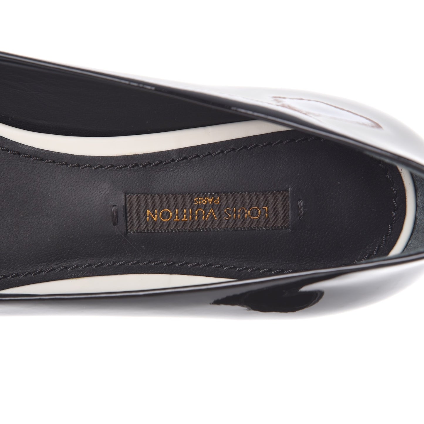 Patent Calfskin Eyeline Ballerina Flats 34.5 Black