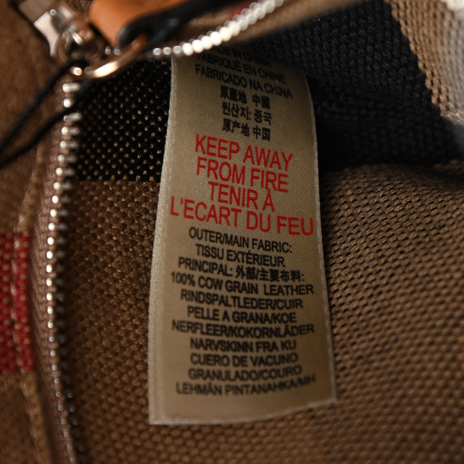 Burberry Grainy Calfskin House Check Small Maidstone Saddle Brown 9 of 12