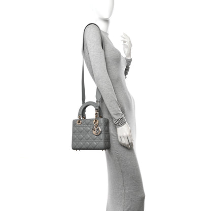 Christian Dior Lambskin Cannage Small My ABCDior Lady Dior Grey 2 of 11