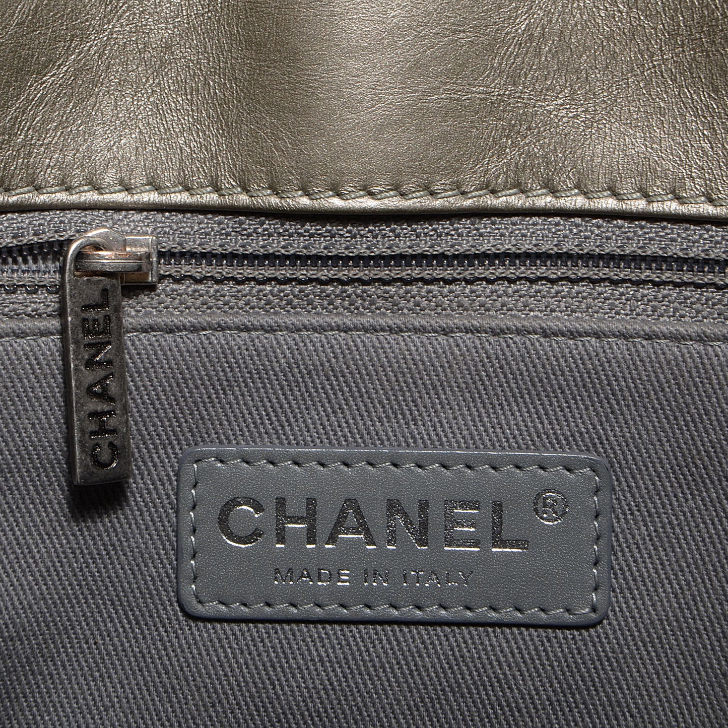 Aged Calfskin Reissue 2.55 Tote Dark Silver