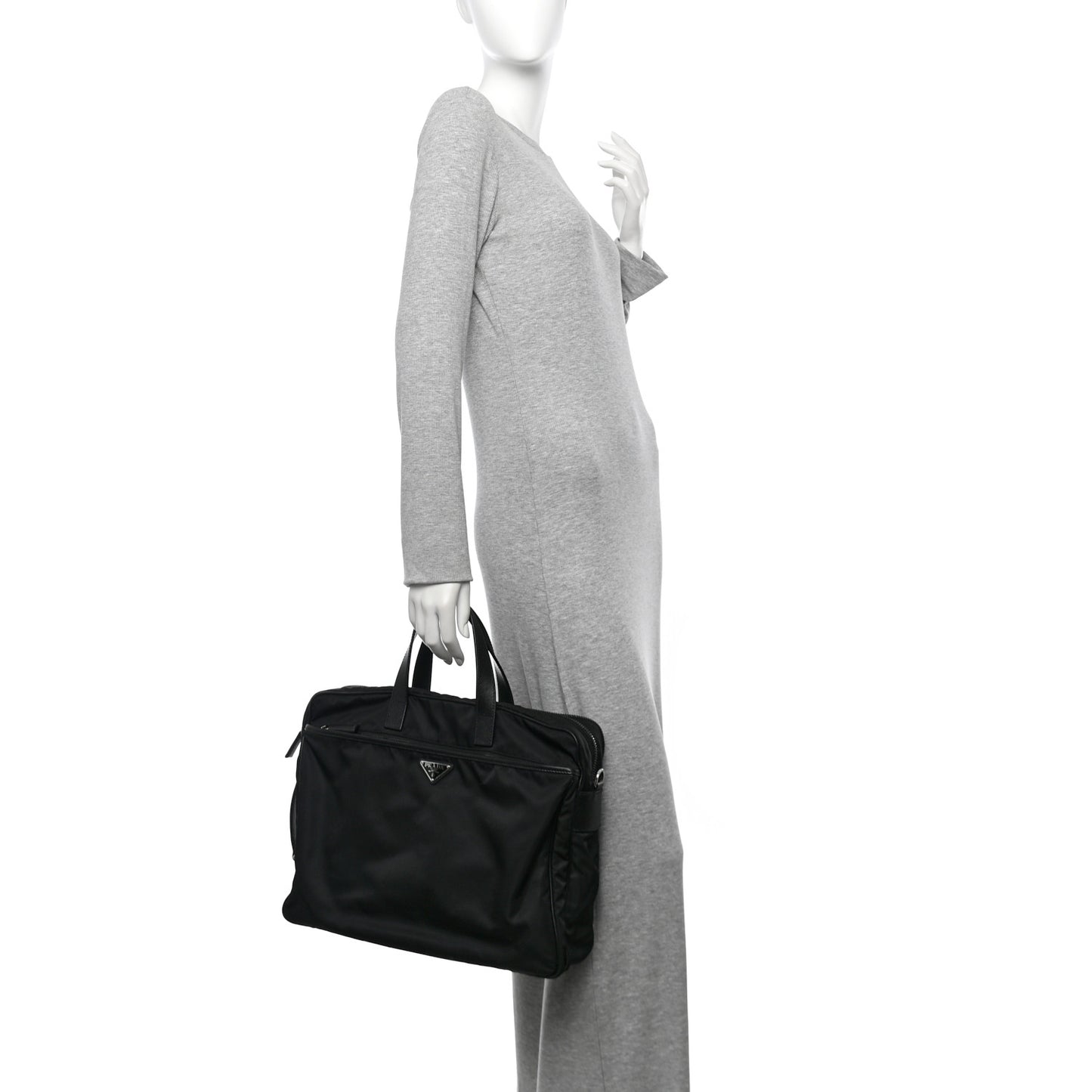 Tessuto Nylon Saffiano Briefcase Black
