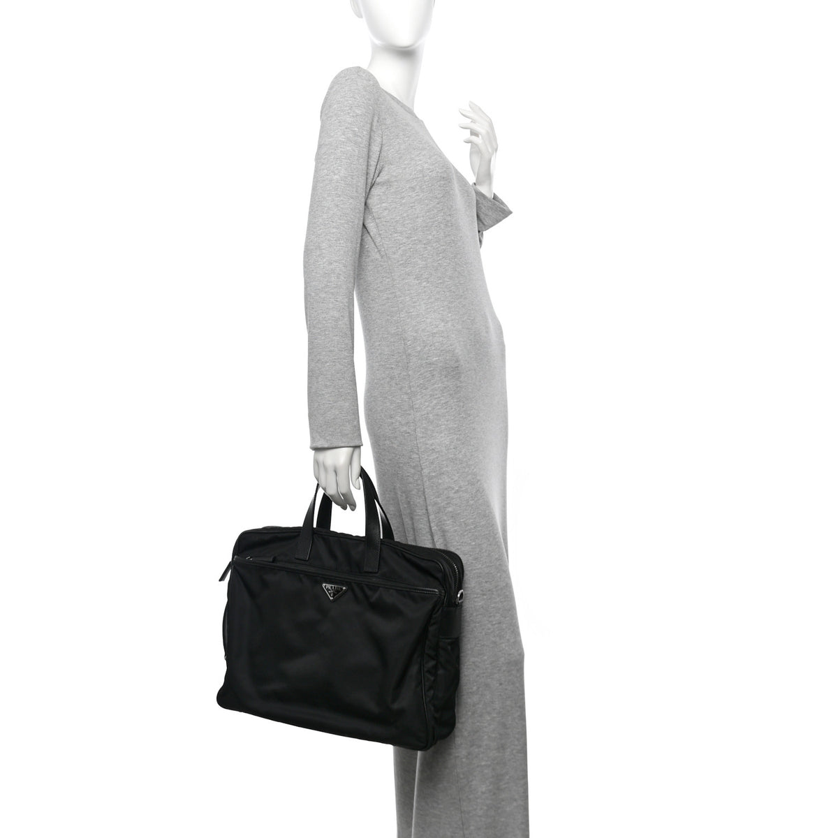 Tessuto Nylon Saffiano Briefcase Black