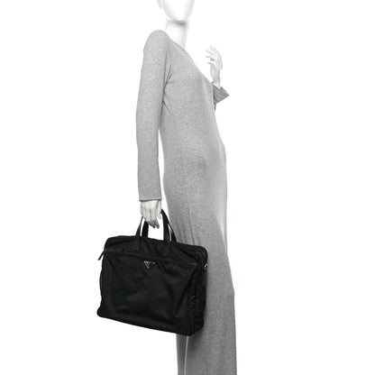 Prada Tessuto Nylon Saffiano Briefcase Black 2 of 12