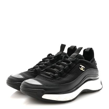 Chanel Velvet Calfskin Mixed Fibers CC Sneakers 39 Black 39 Black 4 of 10