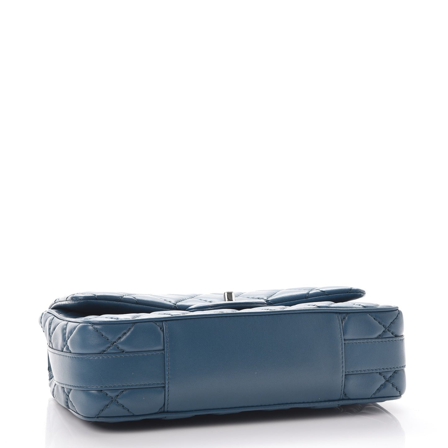 Lambskin Quilted Medium Easy Carry Flap Blue