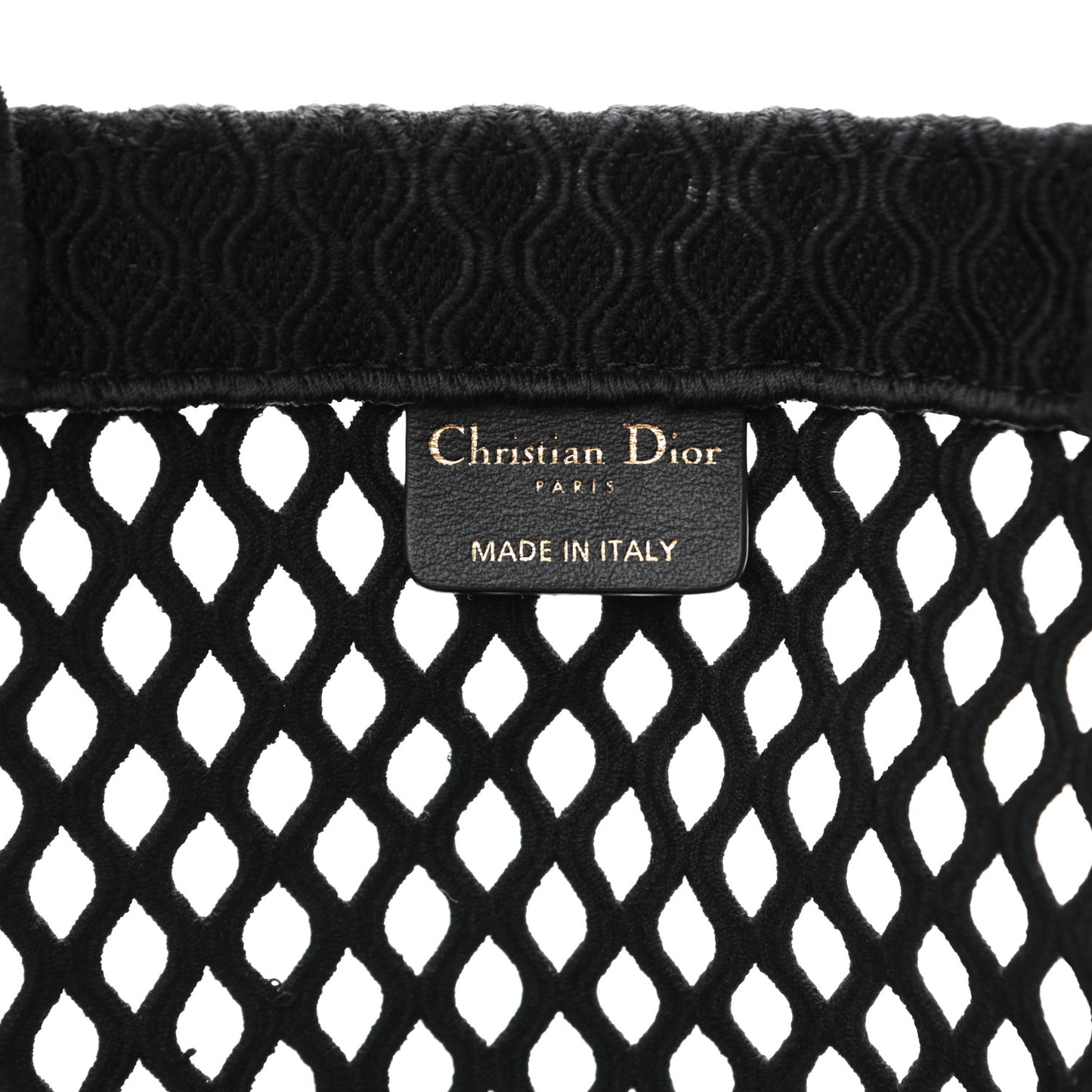 Mesh Embroidered Book Tote Black