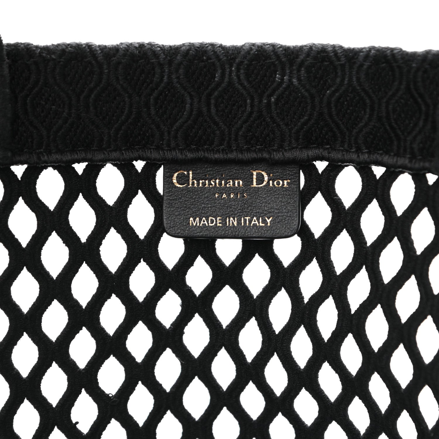 Christian Dior Mesh Embroidered Book Tote Black 6 of 11