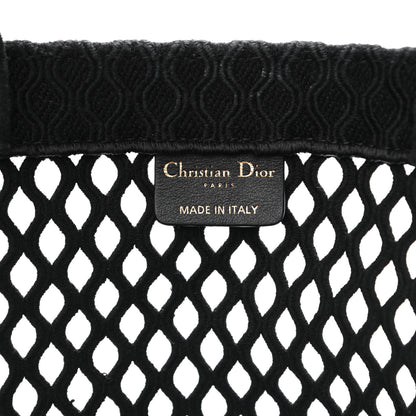 Christian Dior Mesh Embroidered Book Tote Black 6 of 11