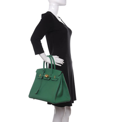 Hermes Epsom Birkin 35 Vert Vertigo 2 of 16