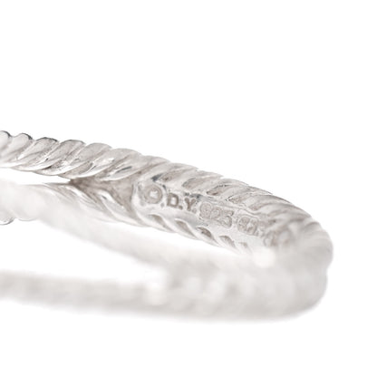 David Yurman Sterling Silver Diamond Prasiolite 7mm Petite Albion Ring 57 8 5 of 5