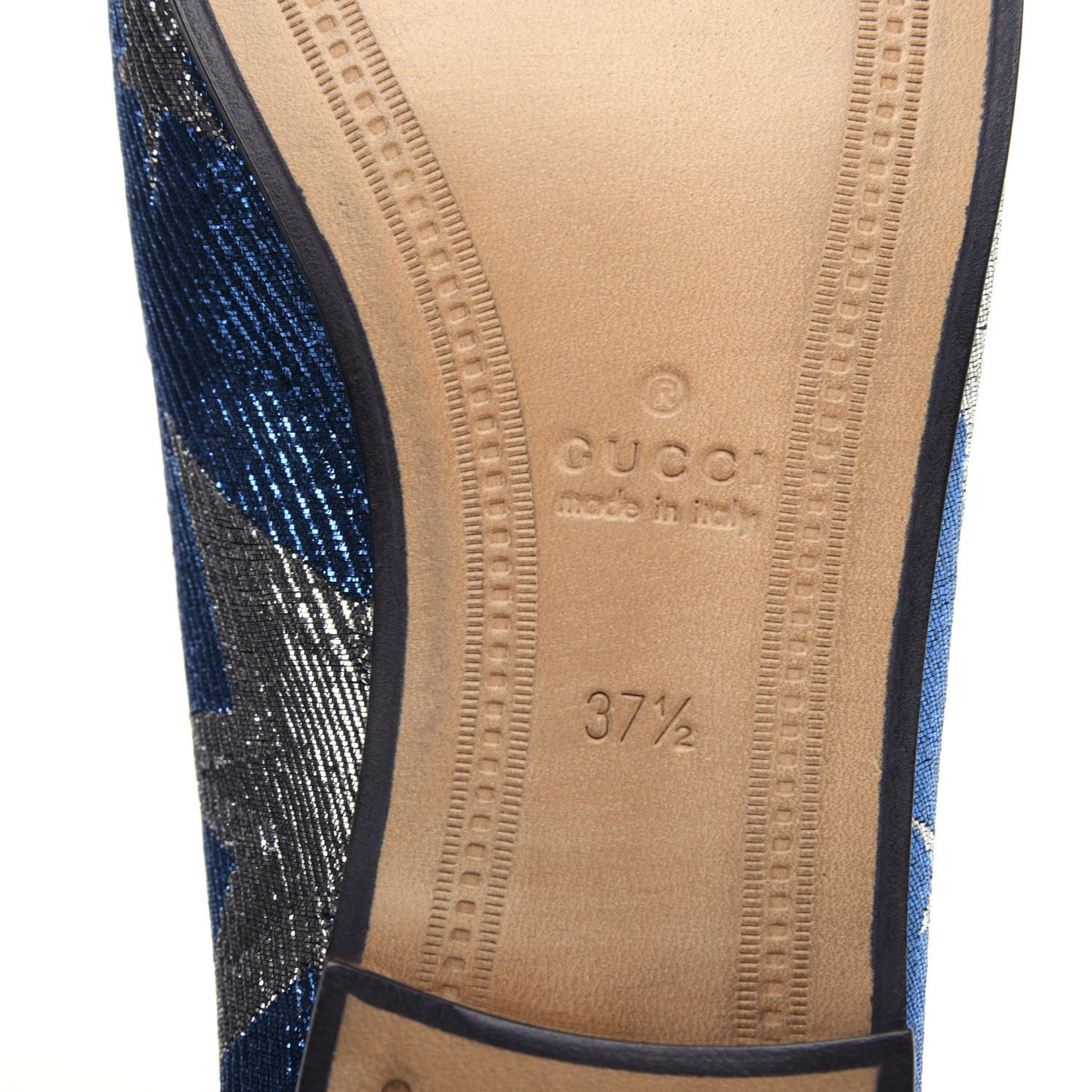 Lurex Calfskin Starry Sky Womens Jordaan Loafers 36.5 Bluette Silver
